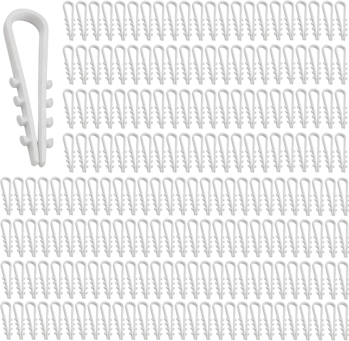 SnelShoppen - 200 stuks Kabelclips Wit 3-13 mm - Zacht Kunststof - Voor Bevestigen van Draden - Ideaal voor Thuis, Kantoor en Tuin