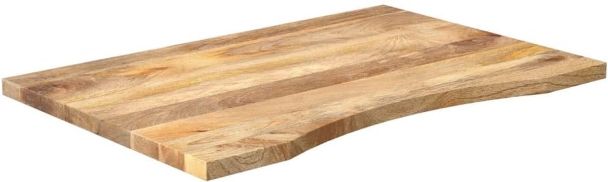 SnelShoppen - Massief Houten Bureaublad met Uitsparing 80x60 cm - Robuust Mangohout - Ideaal voor Kantoor, Eettafel of Computertafel