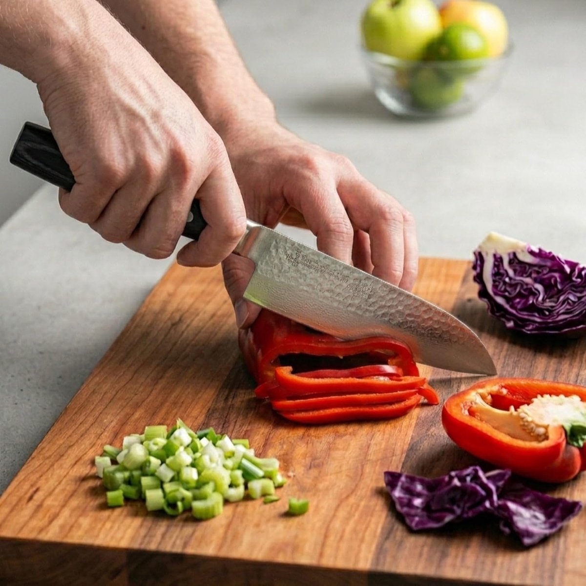 SnelShoppen - Japanse Santoku Koksmes 165mm - 37 Laags Staal - Professioneel Keukengerei - Voor Snijden, Hakken en Hakmes - Ideaal voor Koken en Koks