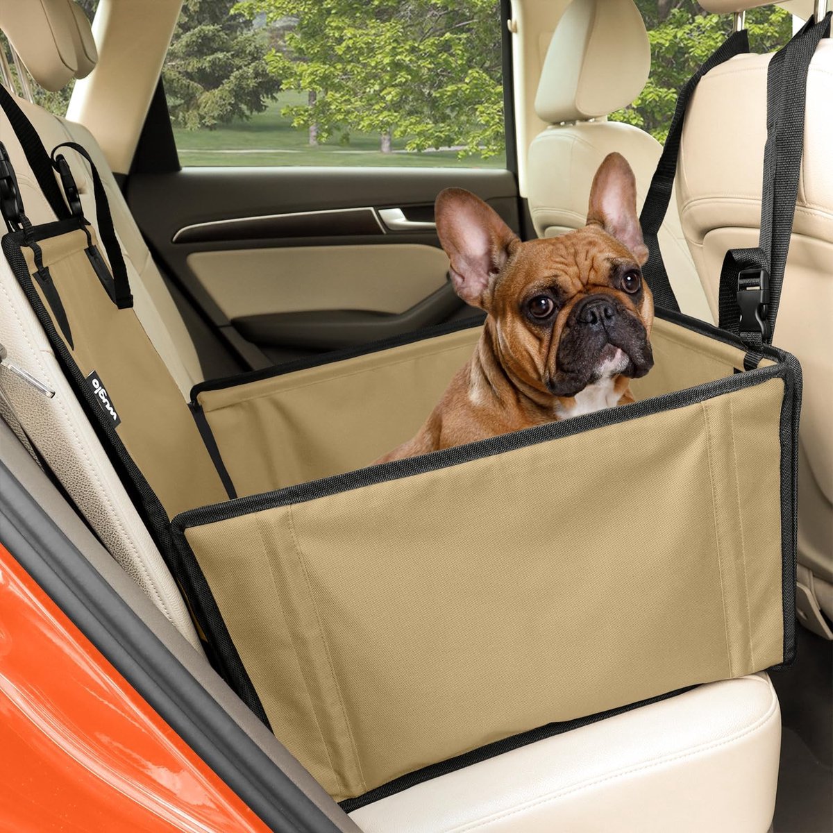 SnelShoppen - WUGLO Extra Stabiele Hond Autozitplaats voor Kleine Honden tot 12kg - Veilig, Verstelbare Veiligheidsriem, Versterkte Wanden, Ideaal voo