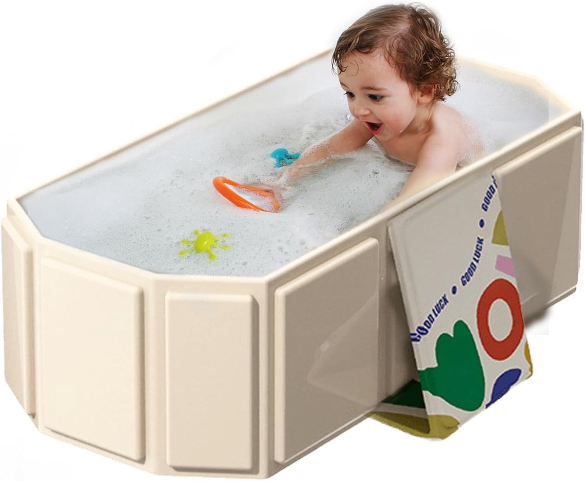 SnelShoppen - Vouwbare Baby Badkuip - Grote Kinderen Badkuip - Opvouwbare Portabele Badkuip - Ruimtebesparend - Ideaal voor Warm Bad en IJsbad - Gesch