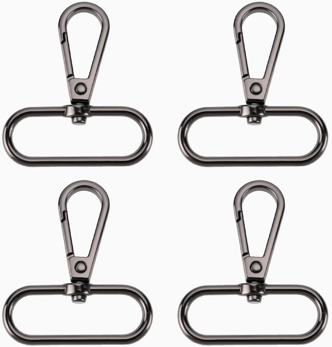 SnelShoppen - 4x 50mm Metalen Ovalen Swivel Carabiner - Multifunctioneel voor Camping, Hiking, Rugzakken, Hondenlijnen, Sleutels - Duurzaam en Corrosi