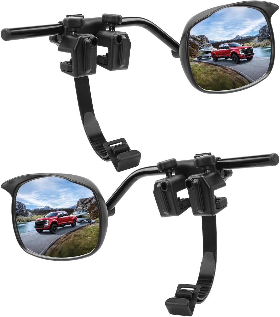 SnelShoppen - Caravan Spiegel Set - Achteruitkijkspiegels voor Caravans - Convex Design met Regenafdekking - Geschikt voor Alle Standaard Voertuigen -
