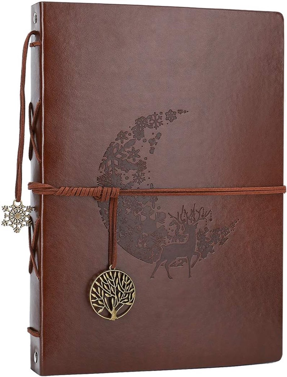 SnelShoppen - Foto Album DIY met Zwarte Pagina's - Scrapbook Album Gemaakt van Vintage Leer - Groot 28x21 cm - 30 Vellen - Geschikt voor Bruiloft en S