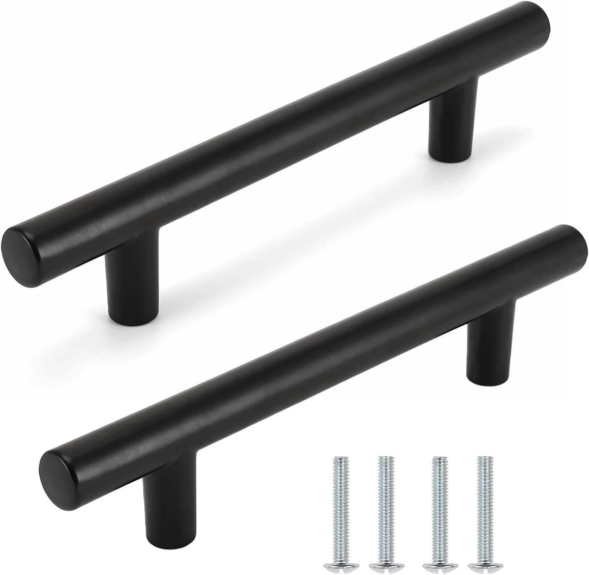 SnelShoppen - 2 Roestvrijstalen Meubelgrepen T-stangen – Matte Afwerking voor Kasten, Laden en Keukenelementen – Duurzame Accessoires in Eigentijds De