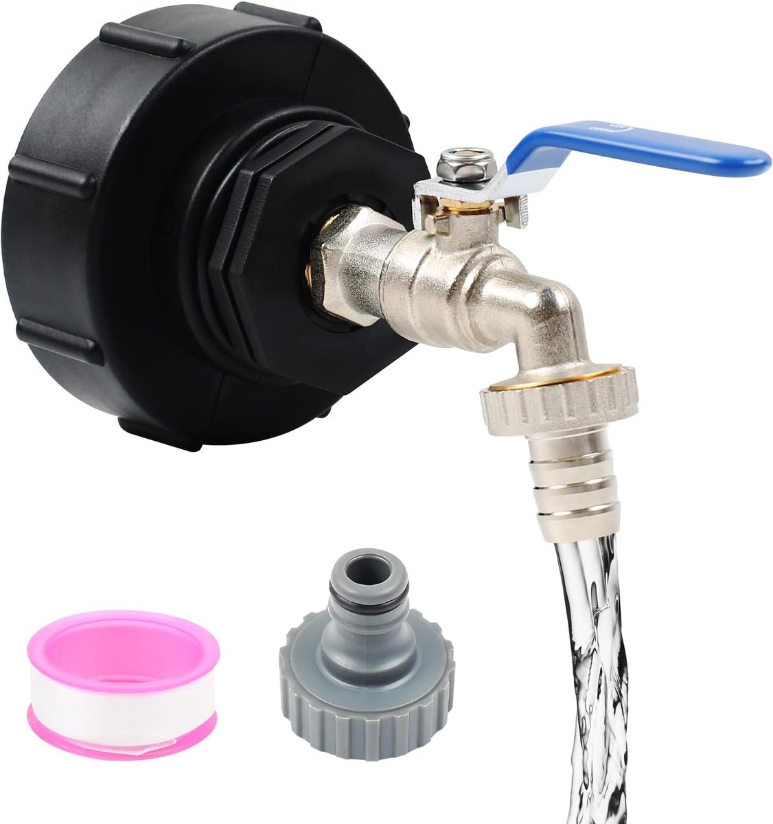 SnelShoppen - IBC Afvoertap 3/4 Inch - IBC Tank Adapter S100 x 8 - Water Tank Kraan - Tuinaccessoires - Slangkoppeling voor IBC Containers