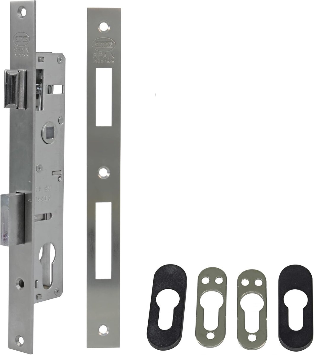 SnelShoppen - Mortise Lock voor Metaalwerk - 29x6x2,5 cm - Reversible Bolt - RVS - Voor 15 mm Europrofiel Cilinder - Anti-lock Bescherming