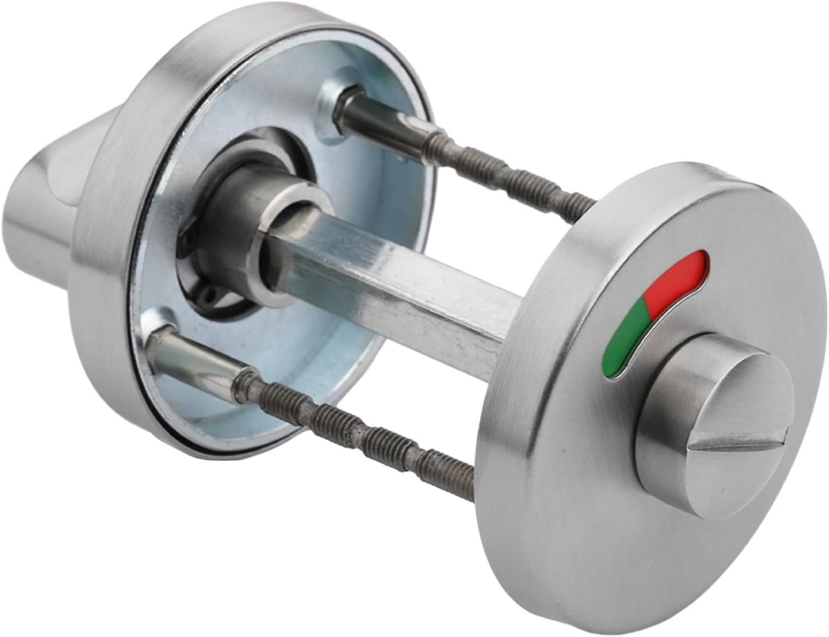 SnelShoppen - Toilet Rosette Set met Investering Indicator - Roestvrijstalen Deurbeslag voor Toilet en Badkamer - Moderne Design, Eenvoudige Montage,