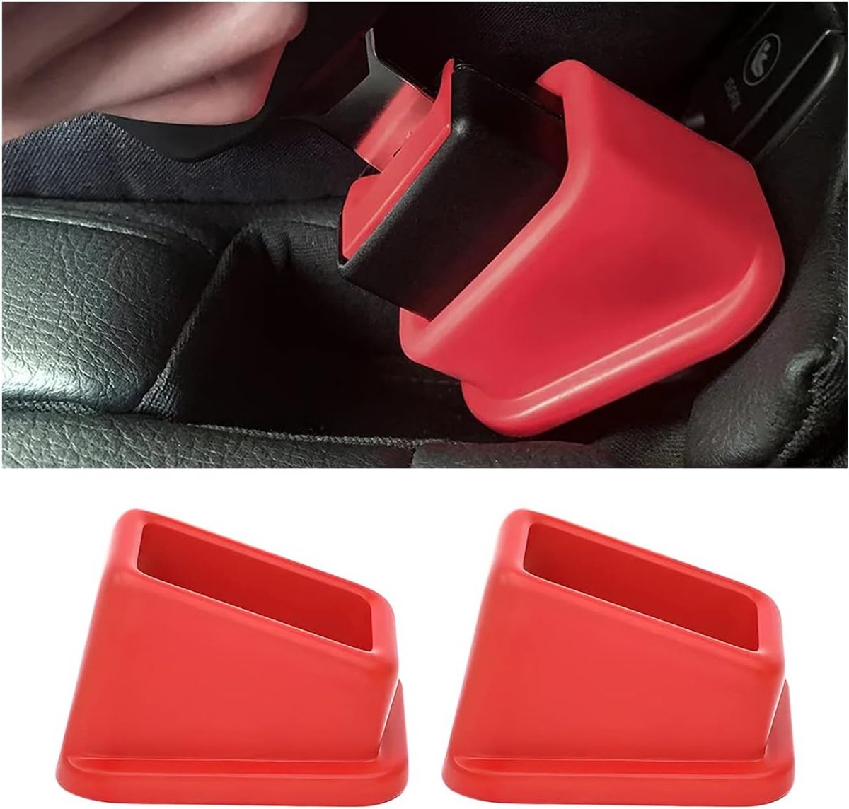 SnelShoppen - 2 Stuks Siliconen Autogordel Gesp Houder, Slijtvast en Flexibel, Voor Volwassenen, Kinderen en Ouderen, Geschikt voor Auto, Kleur Zwart