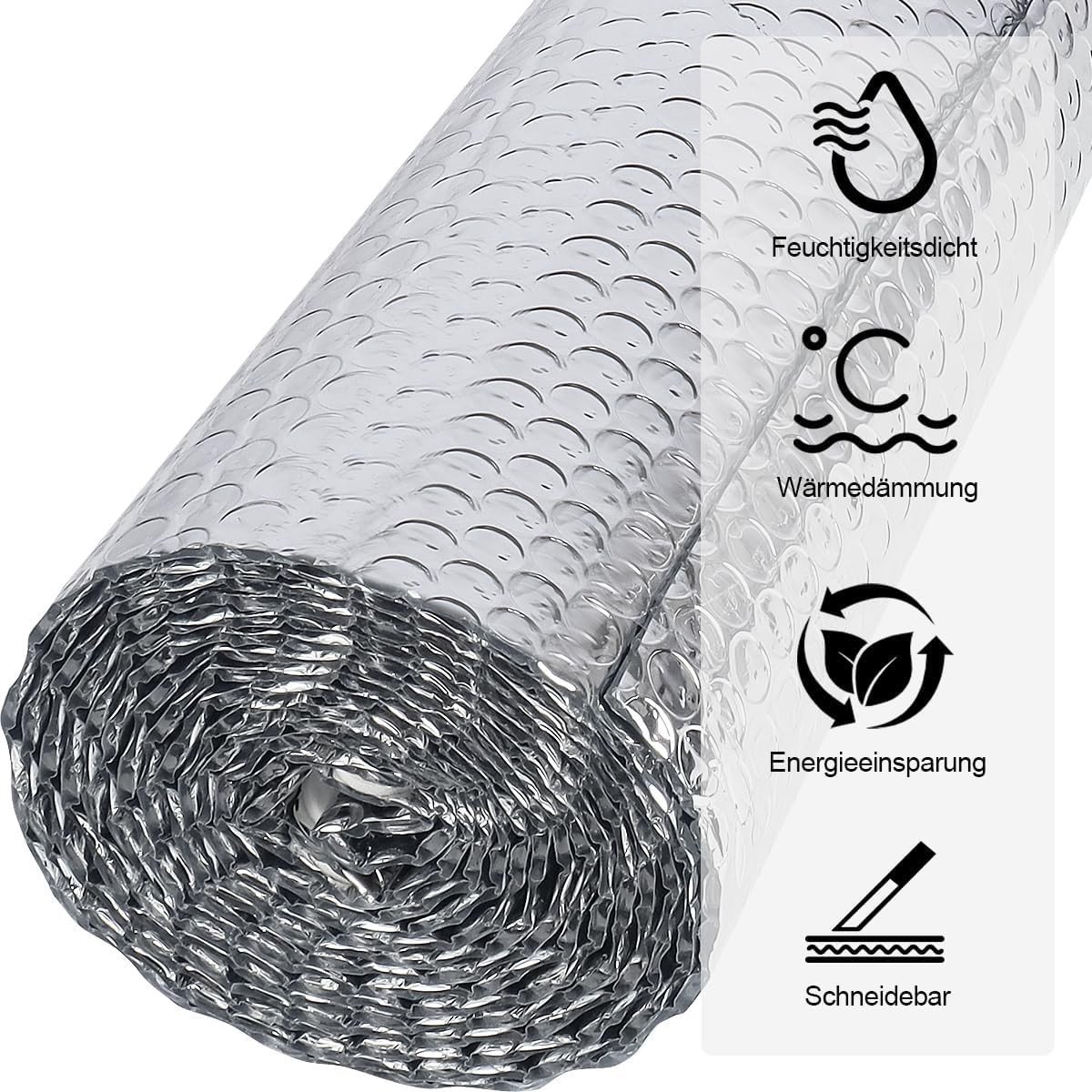 Isolatiefolie Rol 120 cm x 4,6 m voor Radiatoren - Warmte- en Vochtbarrière voor Energiebesparing in Pijpen, Schuren, Ramen, Vloeren en Muren