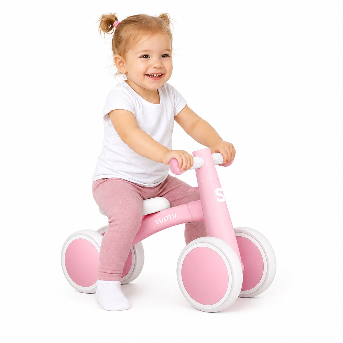 Suotu Loopfiets - Jongens en Meisjes - Speelgoed 1 jaar t/m 3 jaar - Certified Speelgoed - Roze