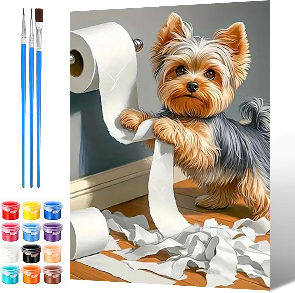SnelShoppen - Schilderen op Nummer voor Volwassenen - Dieren Schilderkit met Acrylkwasten - DIY Kunst en Ambachten - 30x40cm - Perfect Cadeau voor Kin