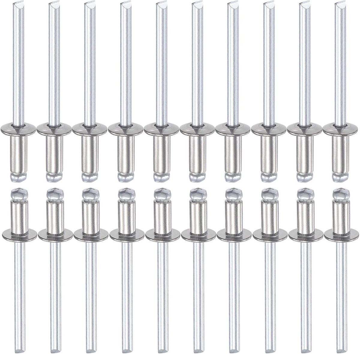 4mm x 8mm Blind Rivets - 25 Stuks RVS Dome Open End Rivet voor Machineverbindingen en Constructies