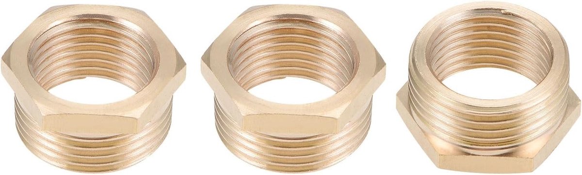 Messing Pijpadapter G3/4 naar G1/2 - 3-Pack - Verbindingsstuk voor Pijpen - Reducer en Koppeling - Duurzaam en Betrouwbaar