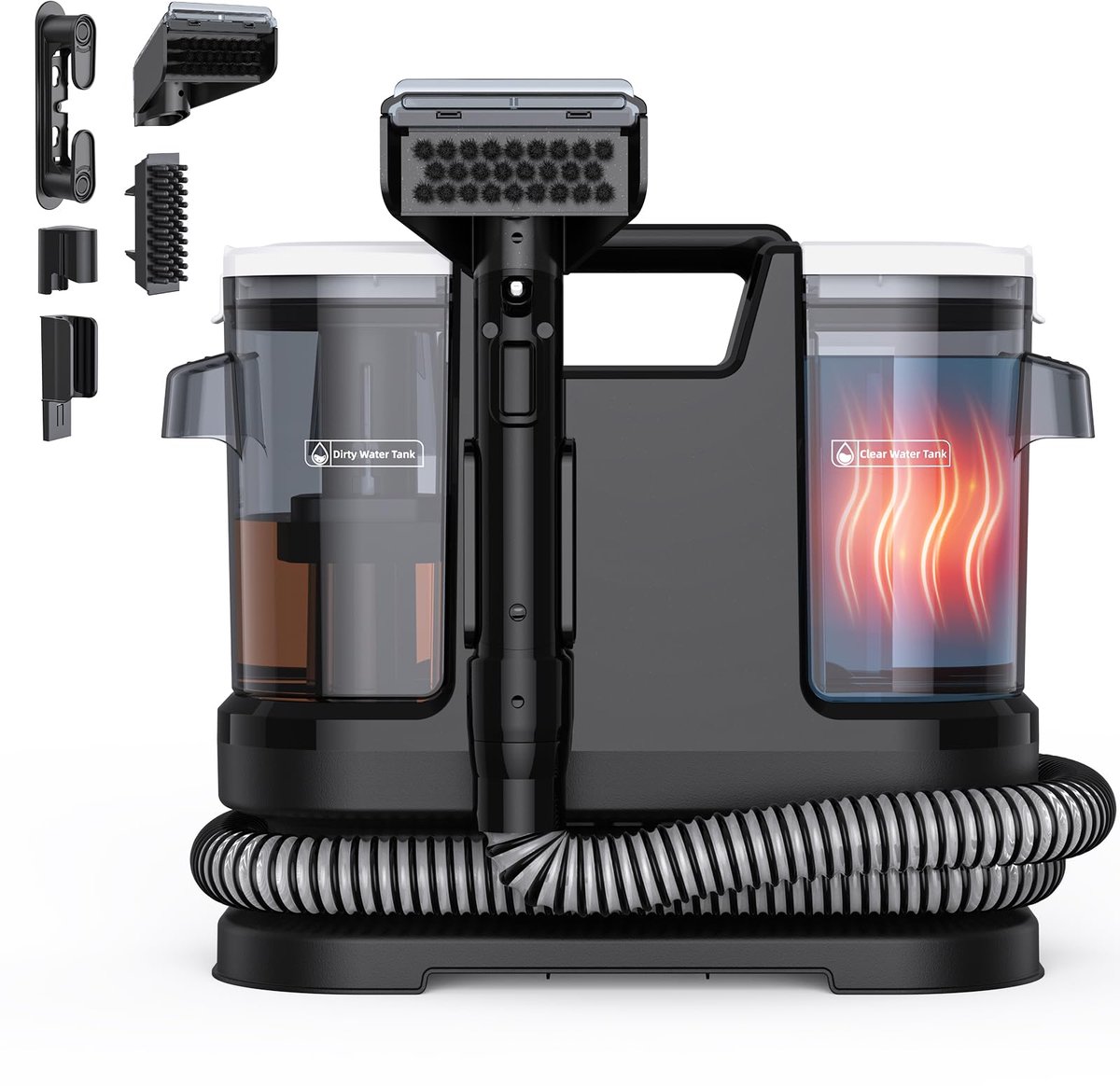 SnelShoppen - Lubluelu Natstofzuiger Tapijtreiniger 1400W, 18kPa, Snelle Verwarming 35-60°C, Draagbare Bekledingsreiniger met Zelfreiniging voor Auto