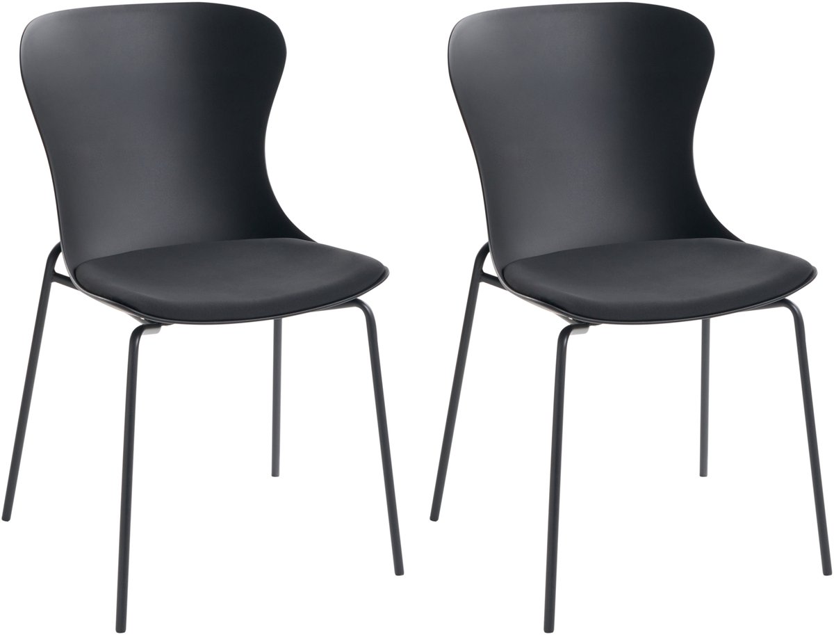 PITSBURG - Set van 2 eetkamerstoelen - Zwart - Polypropyleen