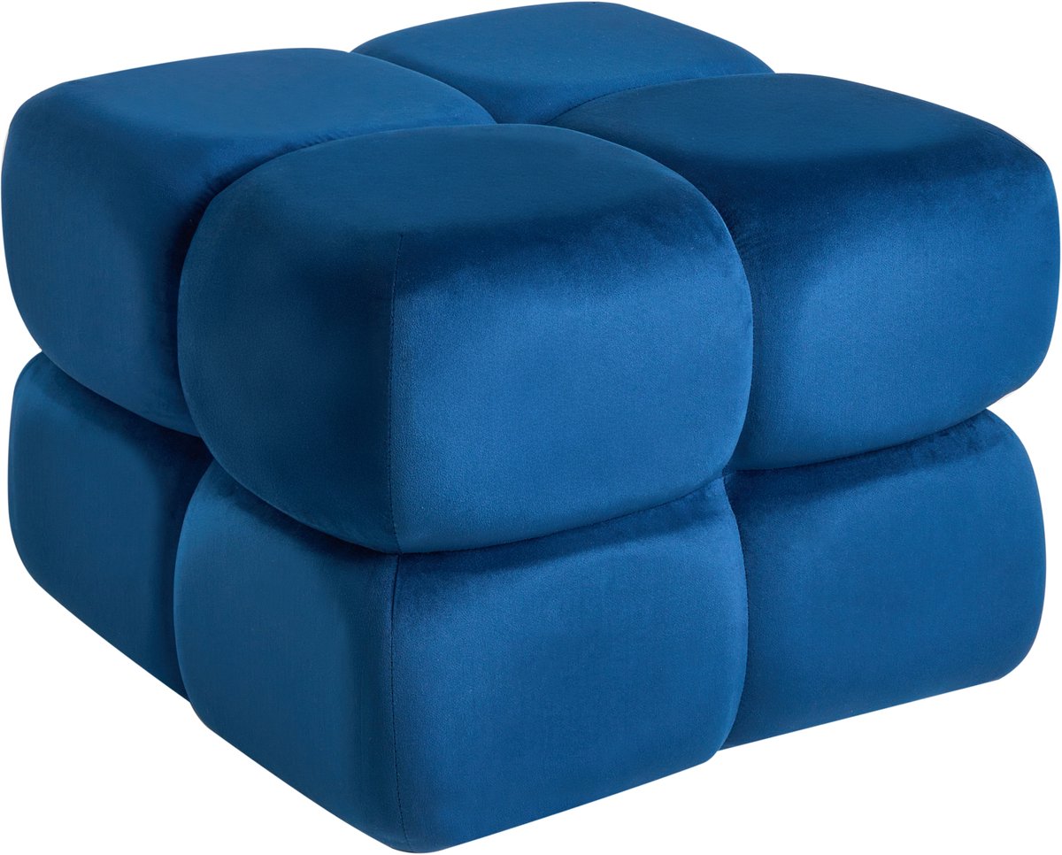 CALIENTE - Poef - Donkerblauw - Fluweel