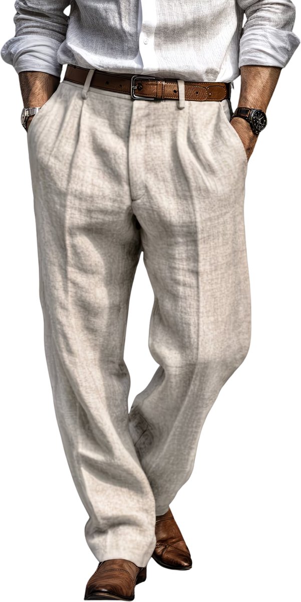 Currero Pantalon Heren Chino Regular Fit Golfbroek Nette Broek Elastische Tailleband Volwassenen Abrikoos