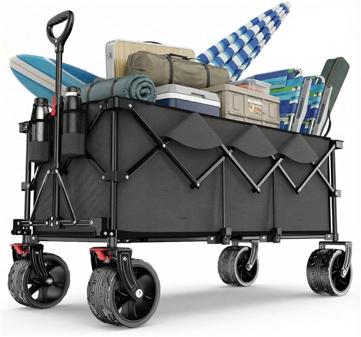 JCP® Bolderkar - Opvouwbare Handkar - Opvouwbare Bolderkar 300L - Grijs - 123cm x 57cm x 97cm