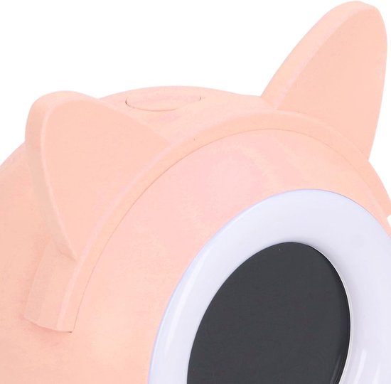 Cartoon Katwekker - Nachtlampje Kinderen - Slaaptraining Helpen - Rustgevend Nachtlampje - 13 x 10 cm - Roze — afbeelding 4