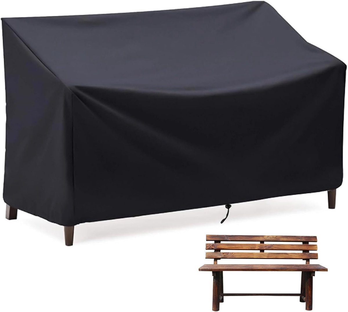 SnelShoppen - 2-Zits Waterdichte Tuinbankhoes 134x66x89 cm | Weerbestendig tegen regen en sneeuw | Bescherm je houten tuinmeubels