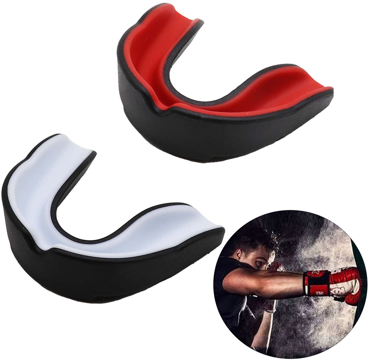 Mondbeschermer 2 stuks - Gebitsbeschermer voor boksen - Mouthguard - Sportbitje - eenvoudig op maat te maken - optimale ademhaling - uniseks - geschikt voor MMA - boksen - taekwondo - hockey en andere vechtsporten - Bitje