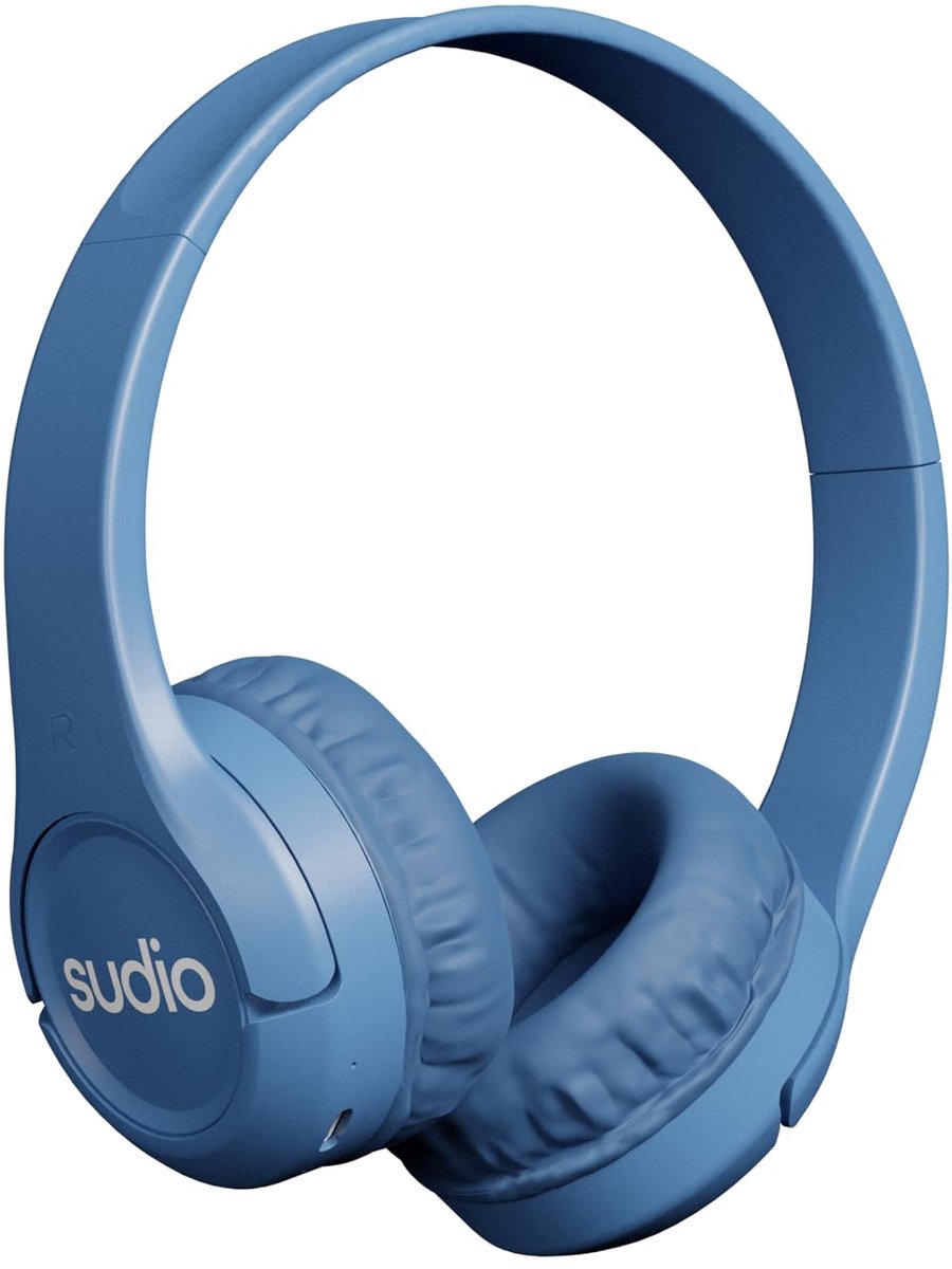 SnelShoppen - Over-ear Hoofdtelefoon voor Kinderen - Staal Blauw - Veilig Luistervolume <85dB - Zweet- en Spatbestendig - USB-C Opladen - Bluetooth 5.