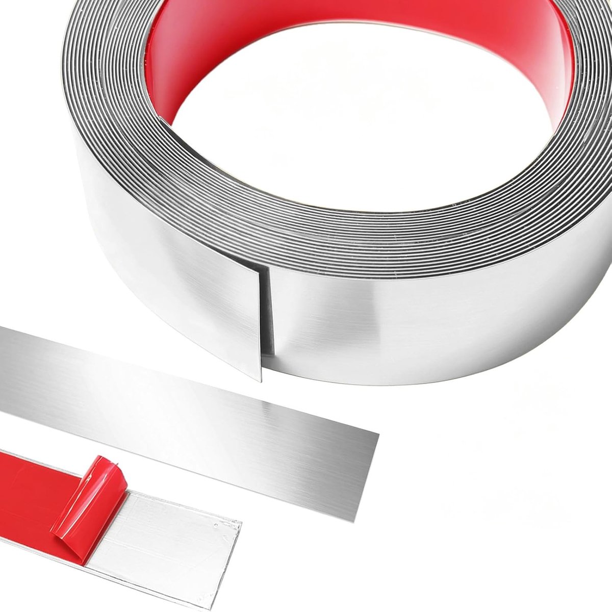 SnelShoppen - 10 m x 4 cm Metaal Band Decoratieve Moulding Zelfklevende RVS Platen Wand Mouldings voor Openhaard, Spiegelraam, Meubels en Woondecorati