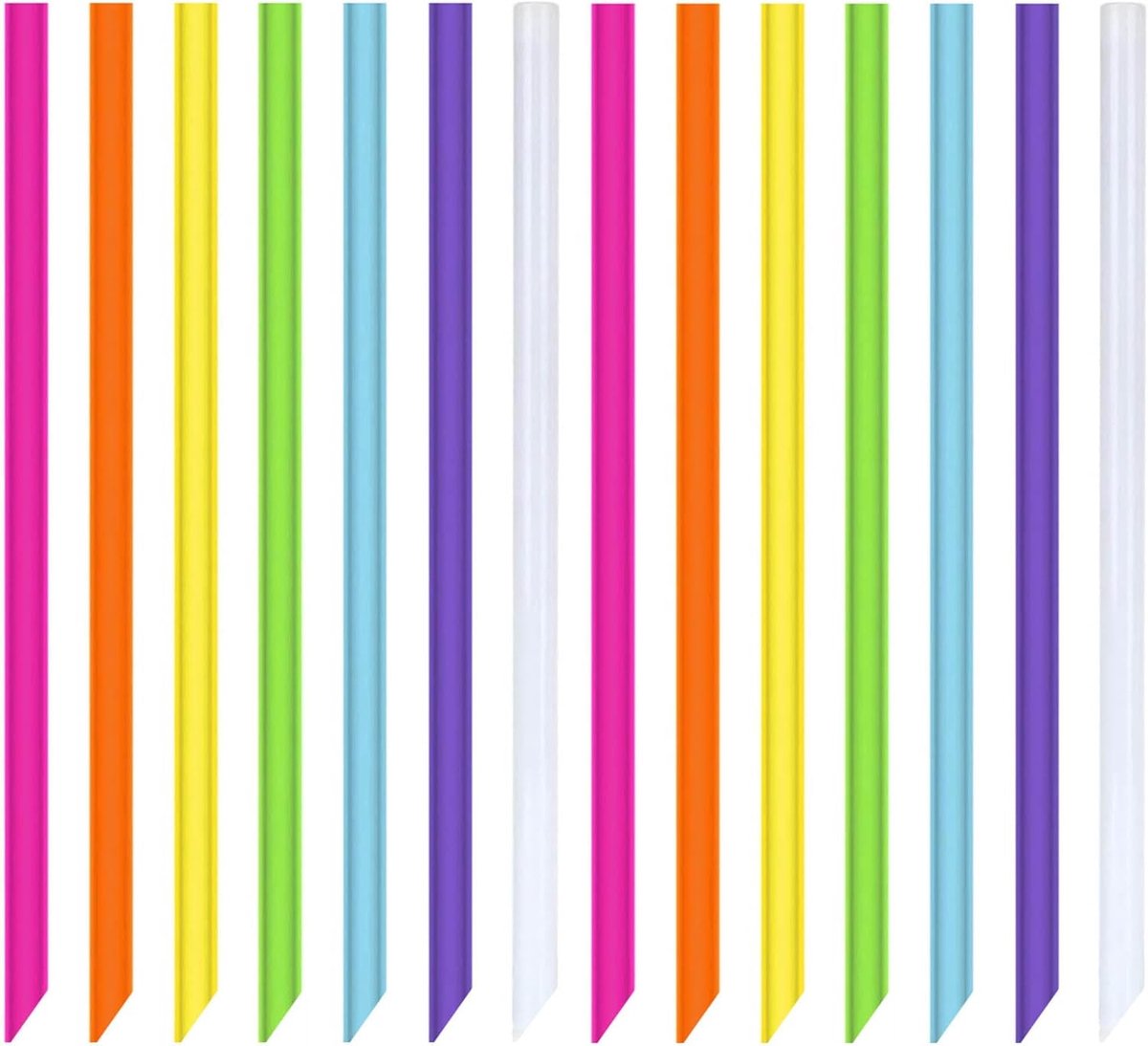 SnelShoppen - 100 Stuks Rietjes 190 Mm × 6 Mm Herbruikbare Veelkleurige Cocktail Rietjes Met Punt - Perfect Voor Feesten, Verjaardagen, Strandreizen E