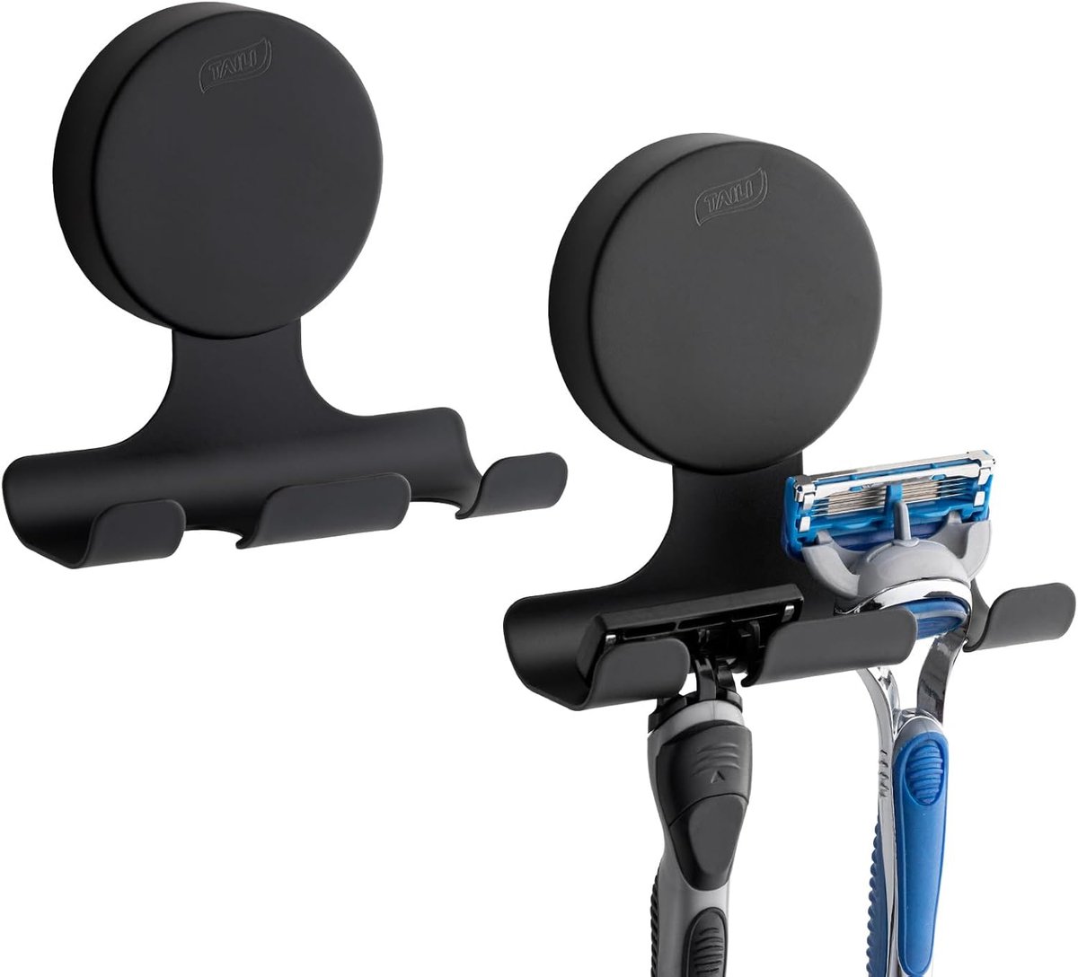 SnelShoppen - TAILI Razor Holder voor Douche met Suction Cup - 2 Packs - Metalen Vacuum Douche Haakjes - Herbruikbare Badkamer Suction Cup Scheermes H