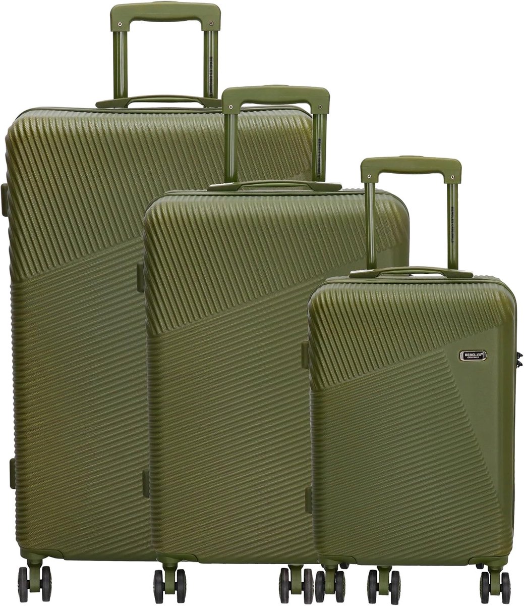 SnelShoppen - Beagles Reis Koffer 20-24-28 inch, Groen, Casual, Lichtgewicht, Duurzaam, Perfect voor Vakantie, Weekendje Weg, Camping en Meer