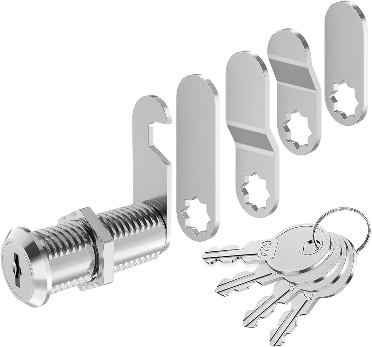 SnelShoppen - Letter Box Lock met 4 Sleutels, 5 Verschillende Sluitplaten, 40 mm Slot voor Postbussen, Kastdeuren, Diameter 18 mm, Sterke Draad- en He
