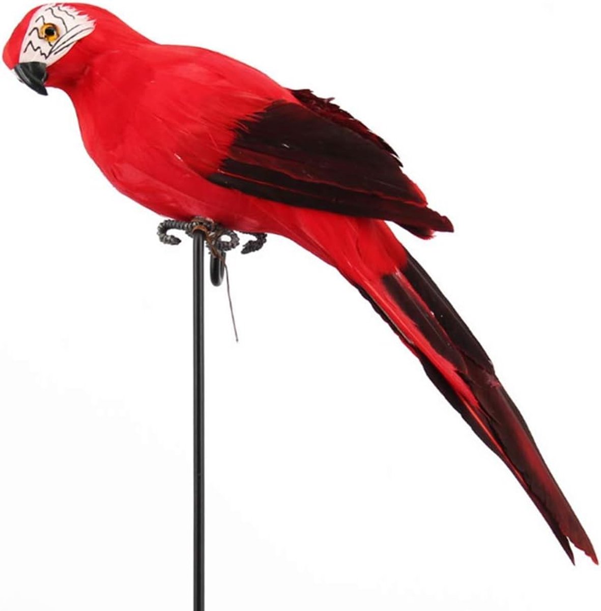 SnelShoppen - Kunststof Parrot Vogel 35cm Rood - Foam Veer Decoratie voor Tuin, Feest, Bruiloft, Creatieve Projecten en Handwerken