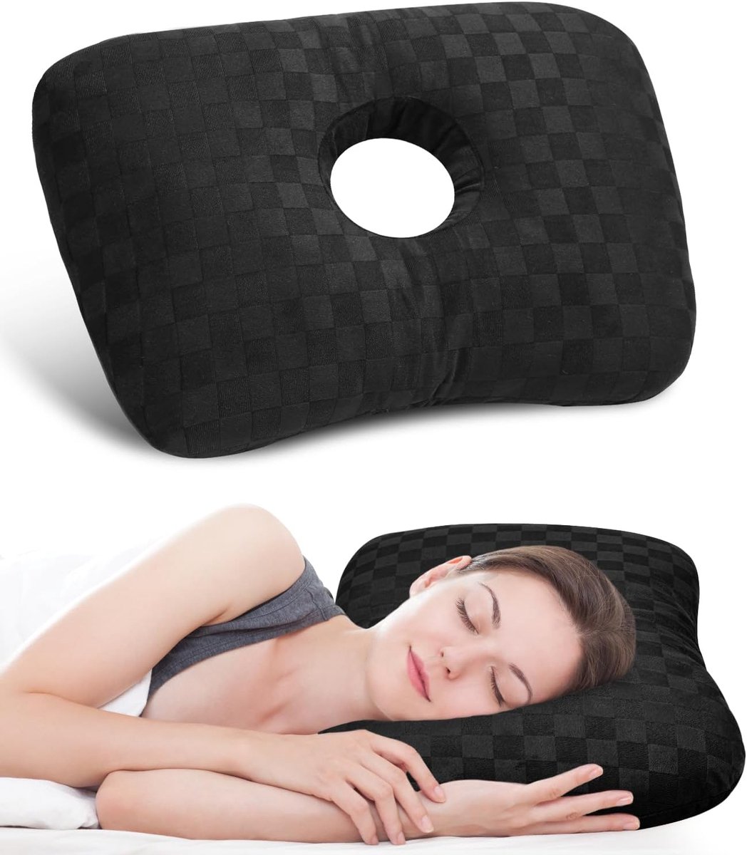 SnelShoppen - Zijdelingse Krullende Slapen voor Ontstoken Slapen en Verlichte Oren - Zwart - Ideaal voor Comfort en Ontspanning