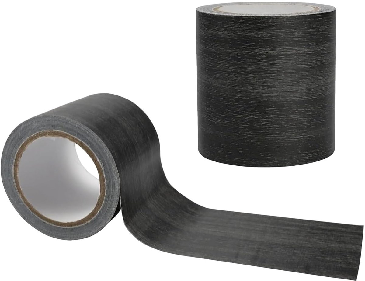 SnelShoppen - Zelfklevende Reparatietape Houtlook - Donkergrijs - 5,5 cm x 4,57 m - PE en OPP Materiaal - Perfect voor Meubels en Vloeren