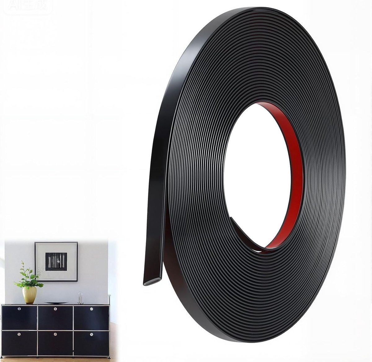SnelShoppen - 7m x 1cm Peel and Stick Wandlijstpanelen Waterdichte Flexibele Trim Zelfklevende Trim voor Spiegel, Raam, Wand, Vloer, Kast, Plafond, Te