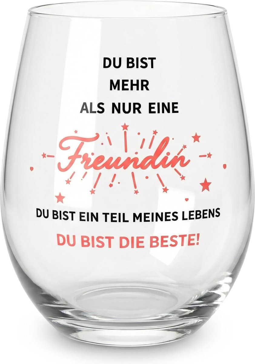 SnelShoppen - Wijnglas 540 ml met Gravure - Perfect Cadeau voor Beste Vriendin, Collega, Afscheid, Moeder, Verjaardag, Kerstmis - Grappige Spreuk voor