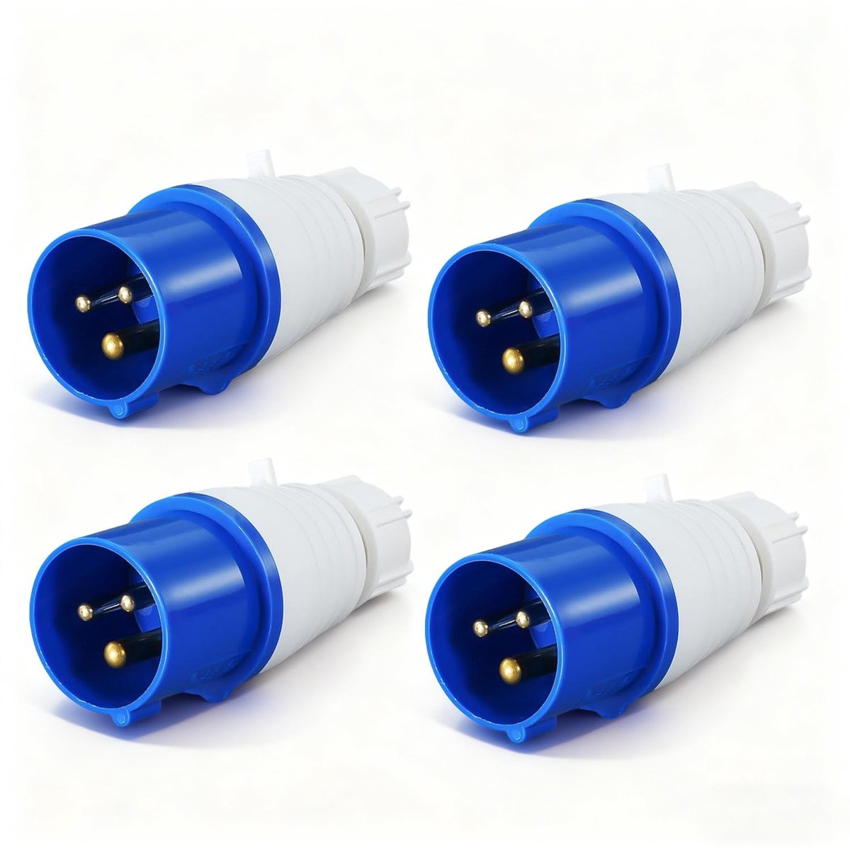 SnelShoppen - Industrial Power Plug 4 Stuks IP44 Waterdichte 3-Pin 16A Stekker voor Buiten, Werkplaats, Camping en Industrie - Robuust en Weerbestendi