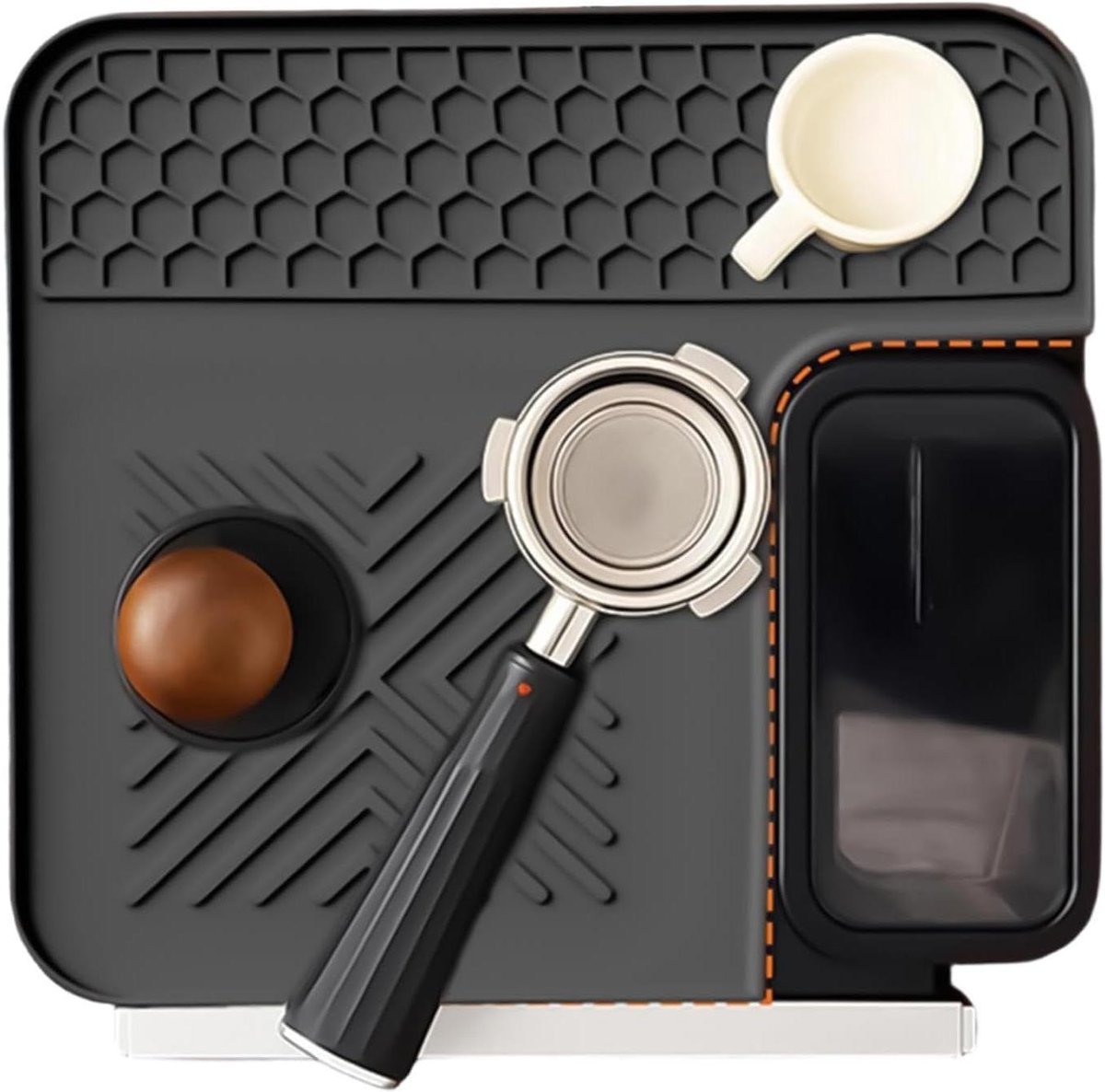 Koffiemachine Mat - Espresso Pad - Aanrecht Beschermen - Antislip en Stoombestendig - 30.9x28.8cm - Zwart