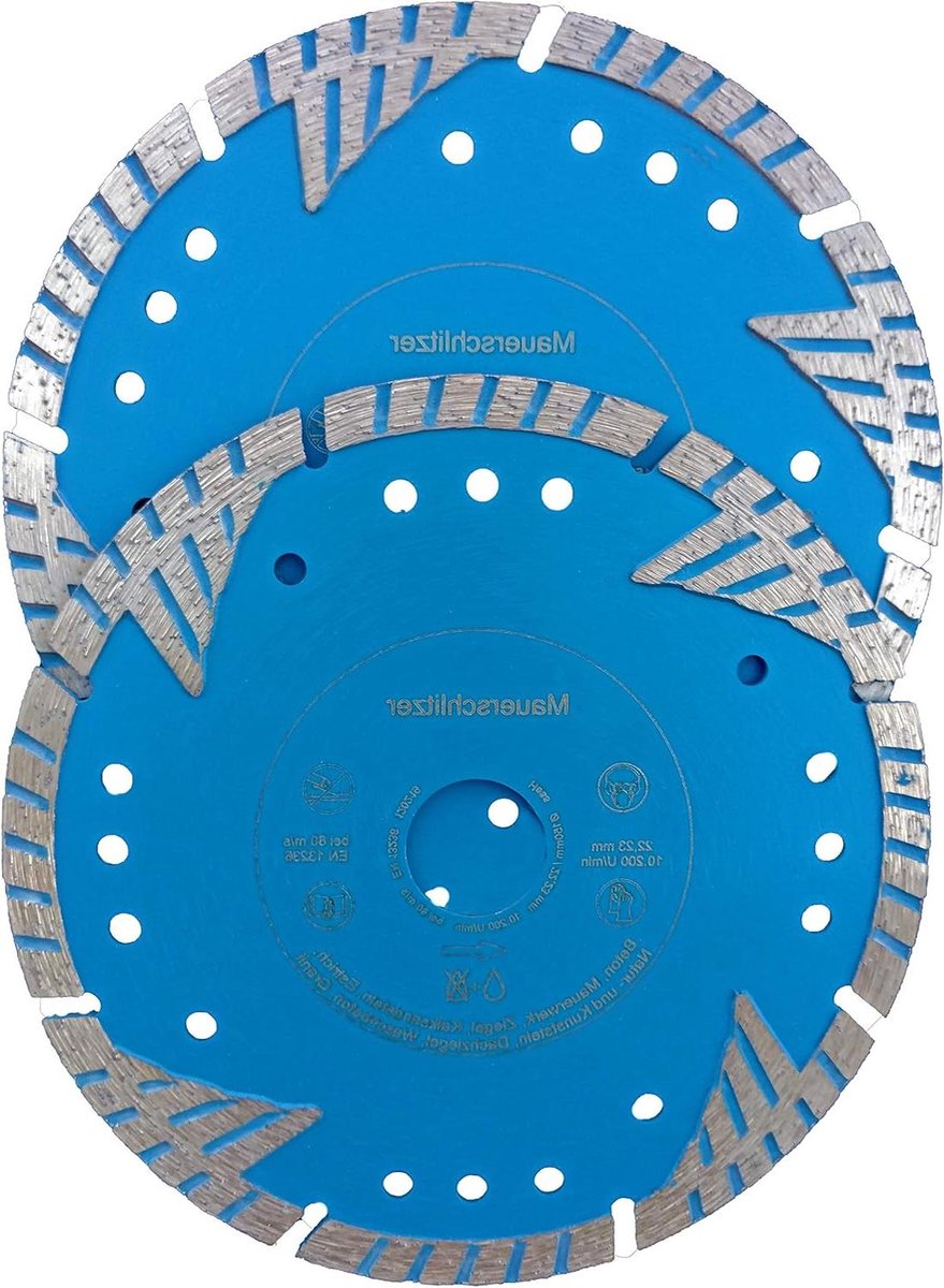 Diamant Schijven Set - Muurfrees Schijven - Muren Frezen - Zeer Agressief - 2 stuks Ø 150 mm - Blauw