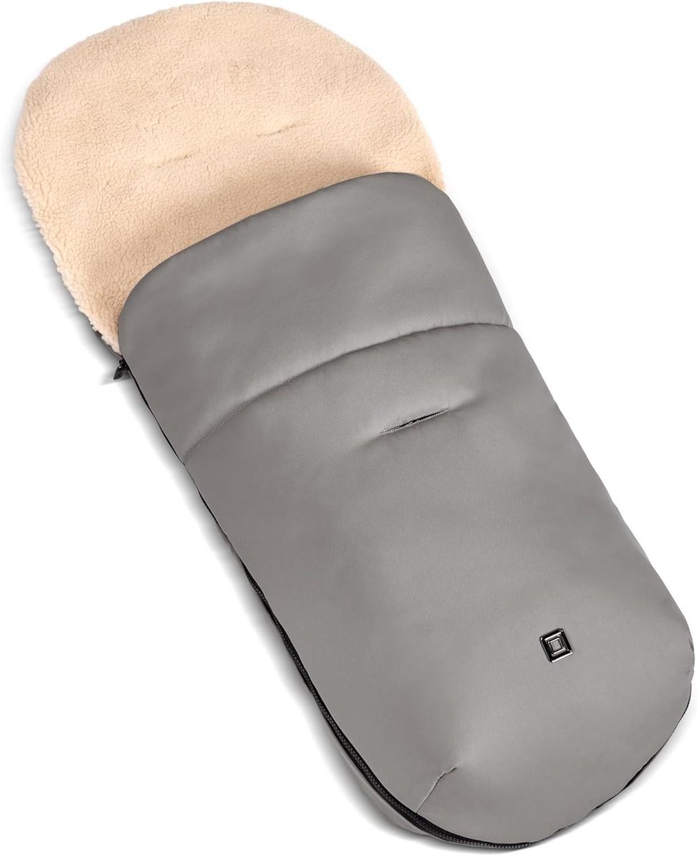 Voetenzak - Baby deken - Baby comfort - Uitneembare teddy - 96 x 40 cm - Grijs