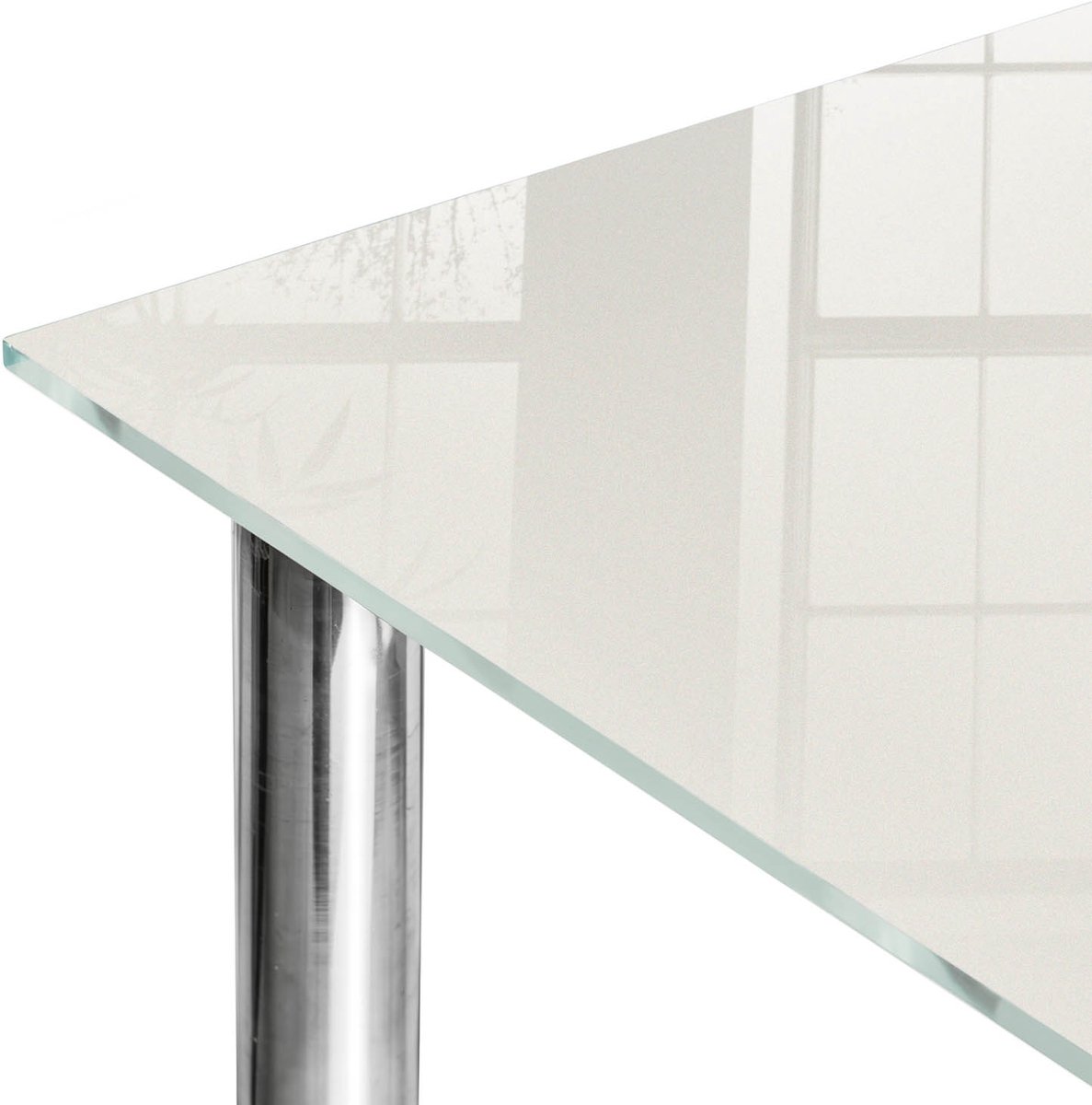 ArtPrintCave Lichte steen Glazen Tafelblad 100x70 cm - Tafelblad Rechthoek - Romig Eettafel Met Glasplaat - Achtergronden en patronen Glazen Eettafel