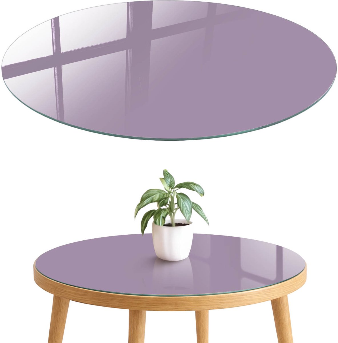 ArtPrintCave Lila paars Glazen Tafelblad fi70 cm - Tafelblad Rond - Paars Bureaublad - Achtergronden en patronen Glasplaat