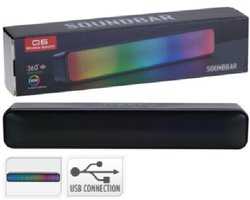 Draadloze soundbar 5W x 2 met 7 lichtmodi waarvan 5 met muziek - Bluetooth