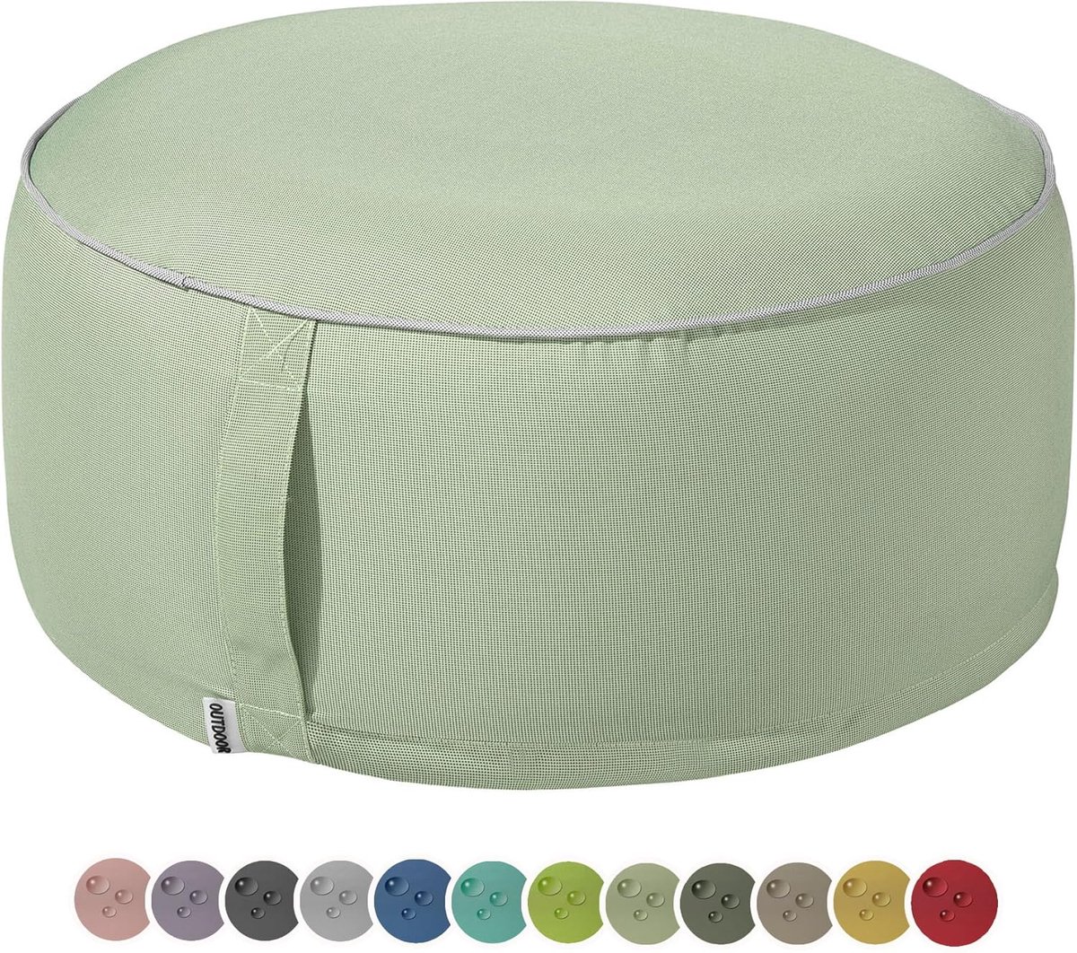 SnelShoppen - Weerbestendige Tuin Zitkussen - Opblaasbare Poef 25 x 55 cm - Yogakussen, Lounge Stijl, Voetsteun, Feestdecoratie, Mint Groen