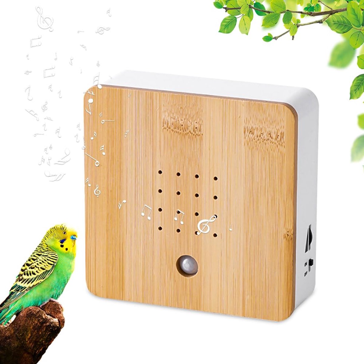 SnelShoppen - Vogelzwemmerbox met Natuurgeluiden, Bewegingsmelder en Wandhouder, Vogelzang Soundbox, Ideaal voor Tuin en Buiten, Vogelzoeter, Geluid B
