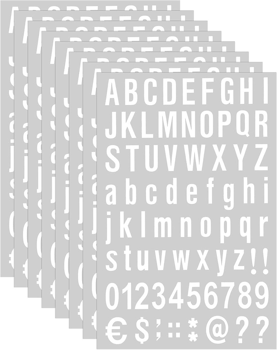 Zelfklevende Vinylletters Cijfers Kit - 536 Stuks - Wit - Voor Brievenbus Deur Auto