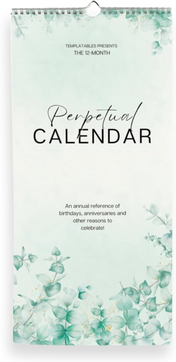 Wandkalender verjaardagen - draadgebonden - premium 120 g/m² papier - ideaal voor belangrijke datums - SnelShoppen