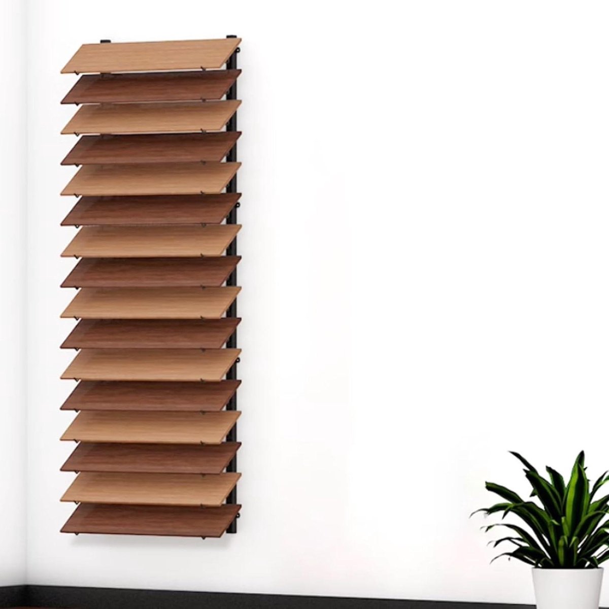 Tegel Display Rek - Tegelhouder Wandmontage - Monsters Tonen - 16 Lagen Capaciteit - 168 cm Hoog - Zwart