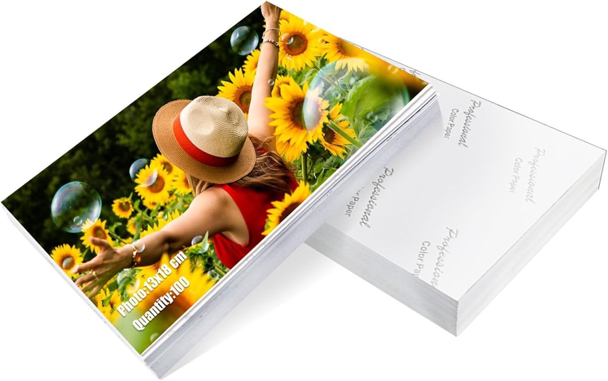 Fotopapier 13 x 18 cm - glanzend - 200 g - ideaal voor scherpe afdrukken - SnelShoppen